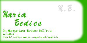 maria bedics business card